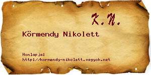 Körmendy Nikolett névjegykártya